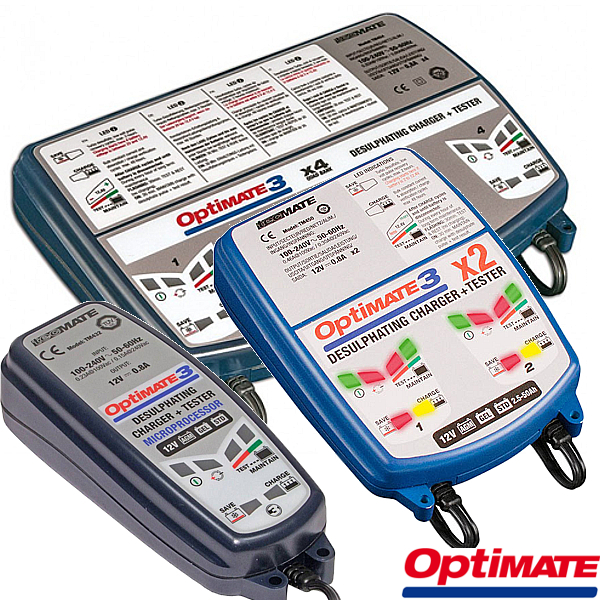 Optimate 3 12V 0.8A Battery Chargers – Moto Hut